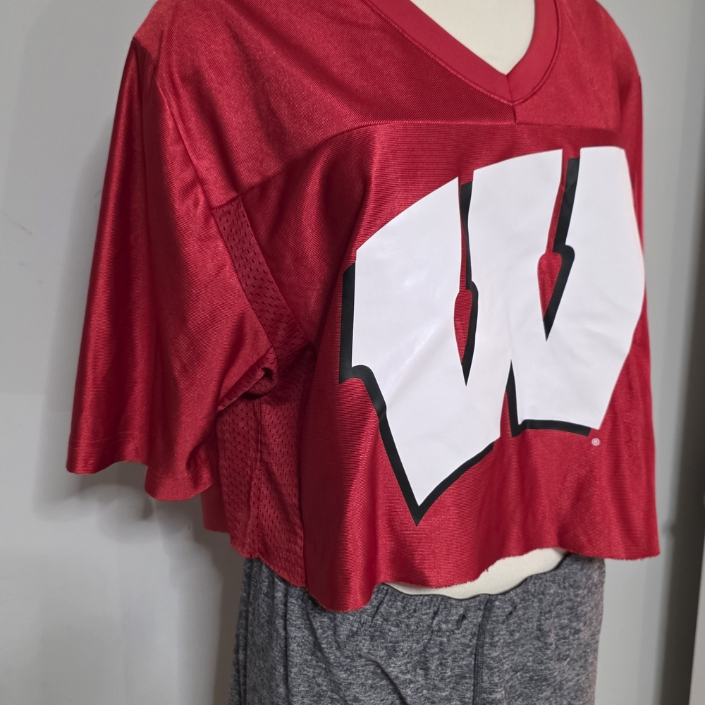 PINK Victoria's Secret Badgers Wisconsin GAME DAY Crop Jersey + Joggers Size M